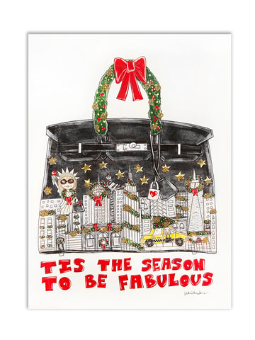 Holiday Birkin Glitter Card