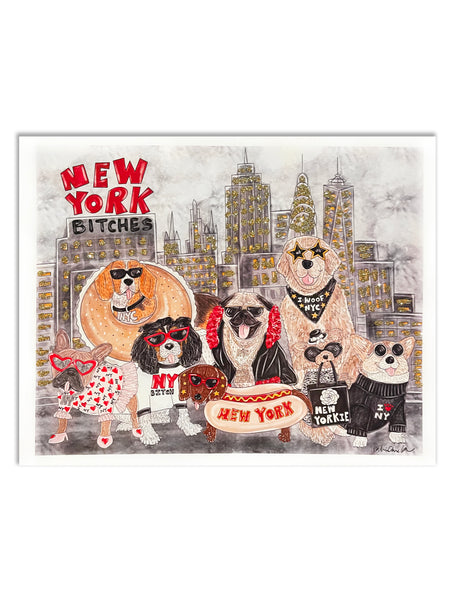 New York Bitches Glitter Art Print – Kahri by KahriAnne Kerr