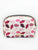 Lips White Glitter Vinyl Small Dome Cosmetic Bag