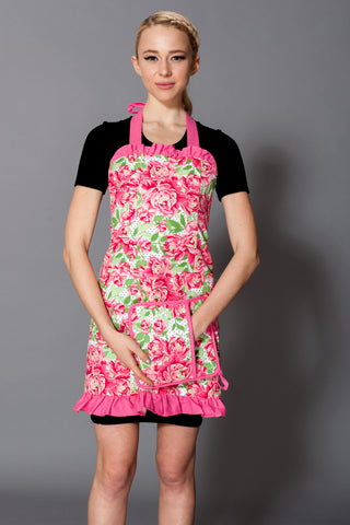 Pink Bloom Dots Allie Apron