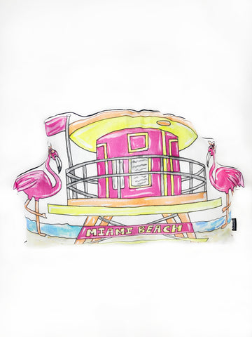 Miami Lifeguard Stand Pillow