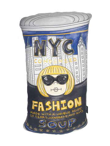 NYC Fashion Soup Pillow