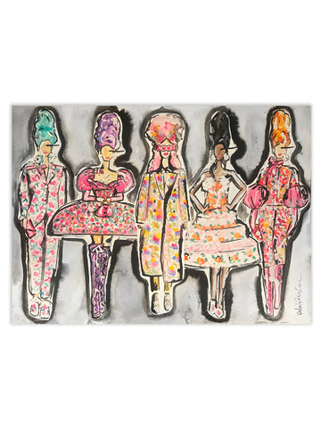 Moschino Runway Collage Watercolor Painting