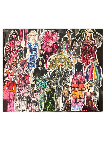 Runway 1 Collage Watercolor Painting