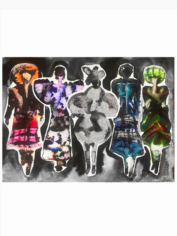 Runway 4 Collage Watercolor Painting