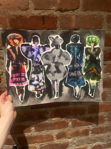 Runway 4 Collage Watercolor Painting