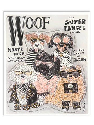 Woof Magazine Glitter Art Print