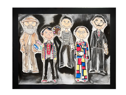 Artist Icons Collage Original Watercolor Painting