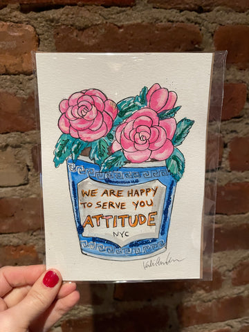 NYC Coffee Cup Series - 5" x 7" Original Watercolor Paintings
