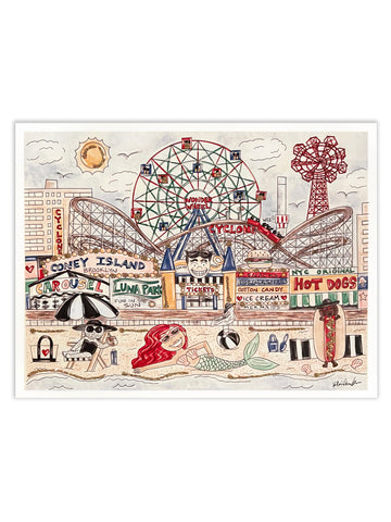 Coney Island Glitter Art Print