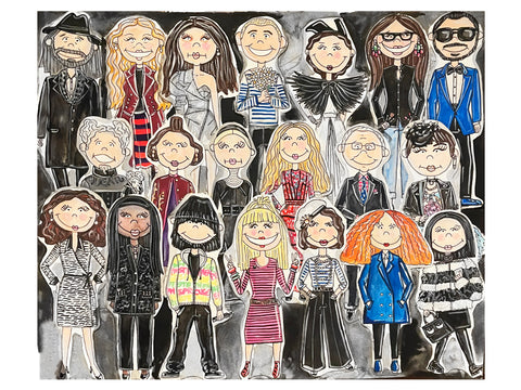 Fashion Icons 4 Collage Original Watercolor Painting