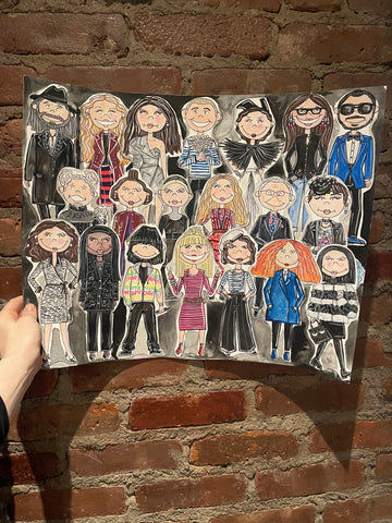 Fashion Icons 4 Collage Original Watercolor Painting