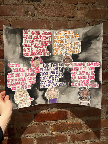 Feminist Icons Quotes Collage Original Watercolor Painting