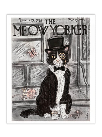 The Meow Yorker Glitter Art Print
