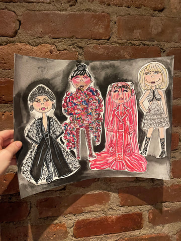 Met Gala Icons 2 Collage Original Watercolor Painting