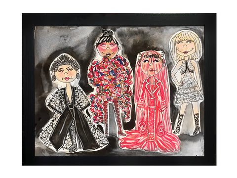 Met Gala Icons 2 Collage Original Watercolor Painting