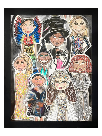 Met Gala Collage Original Watercolor Painting