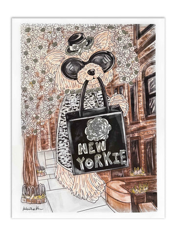 New Yorkie Glitter Art Print
