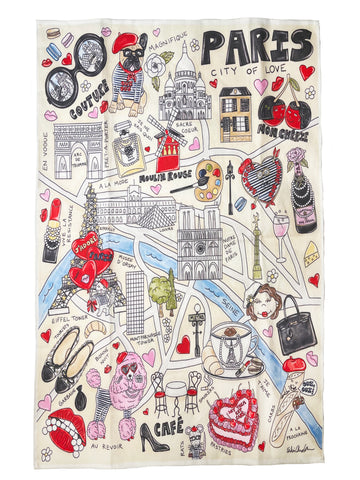 Paris Map Tea Towel