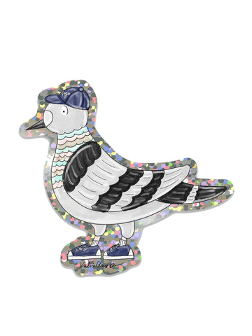Pigeon Glitter Vinyl Sticker