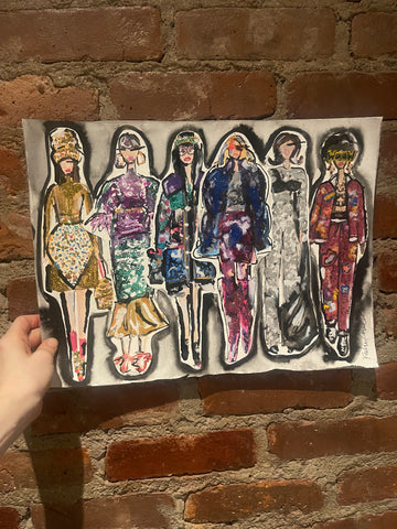 Runway 6 Collage Watercolor Painting