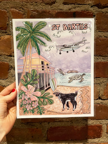 St. Barths Goat Glitter Art Print