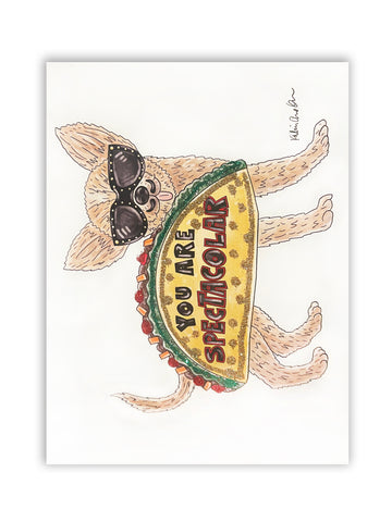 Taco Dog Glitter Card