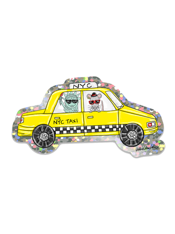 NYC Taxi Glitter Vinyl Sticker