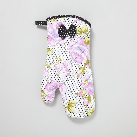 Purple Floral Polka Dot Oven Mitt