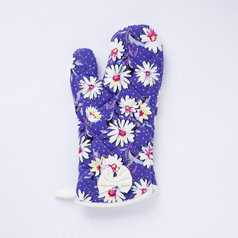 Blue Daisy Dots Polka Dot Oven Mitt