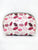 Lips White Glitter Vinyl Small Dome Cosmetic Bag