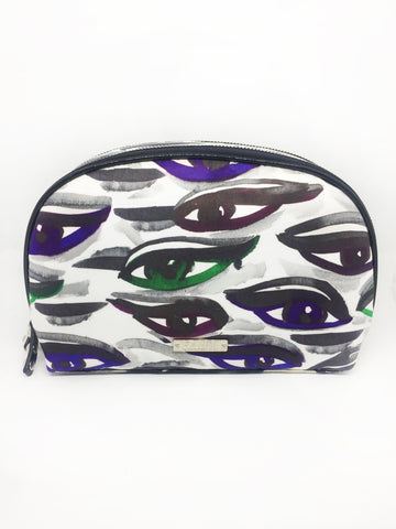 Eyes Nylon Large Double Zip Pouch