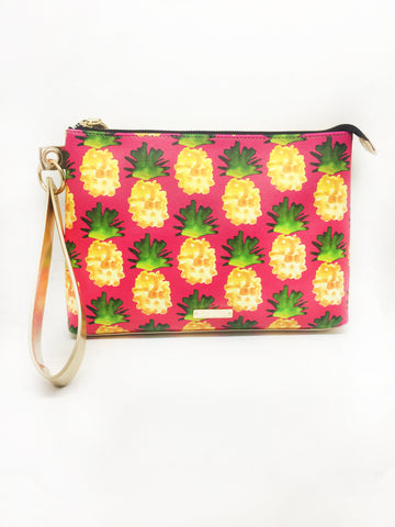 Gold Pineapple Extra Large Wristlet Pouch