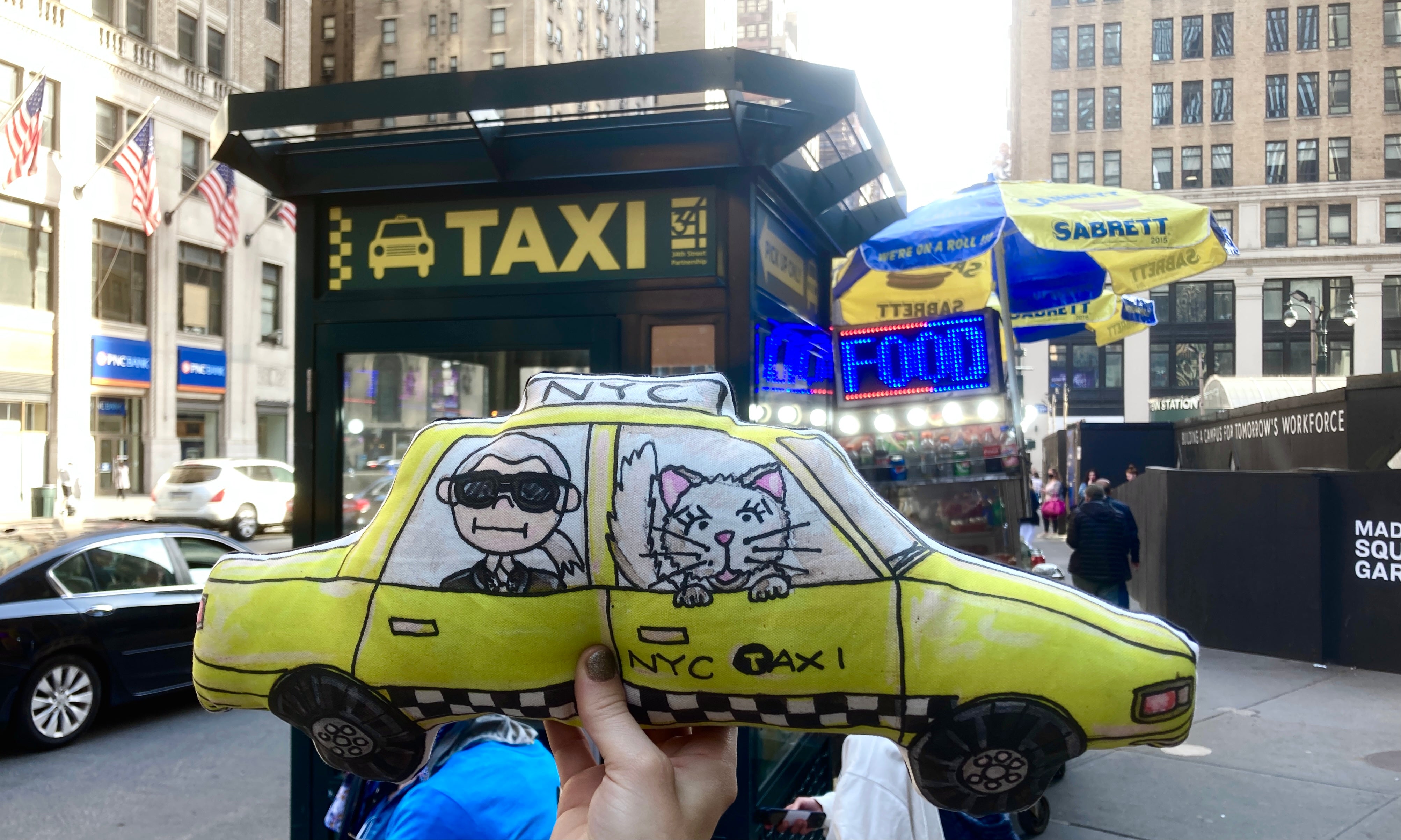 NYC Taxi Pillow Kahri by KahriAnne Kerr