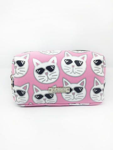 Cool Kitty Neoprene Small Cosmetic Bag
