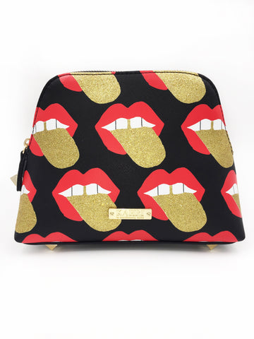 Glitter Tongue Large Cosmetic Bag