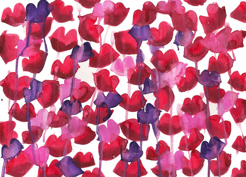 Lips Drip Watercolor Painting