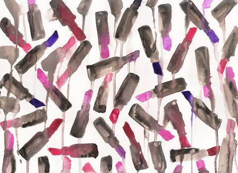 Lipstick Drip Watercolor Painting