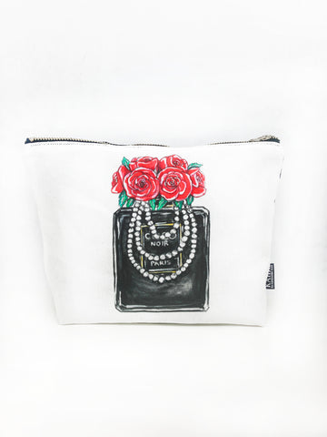 Lipstick White Glitter Large Cosmetic Bag – Kahri by KahriAnne Kerr