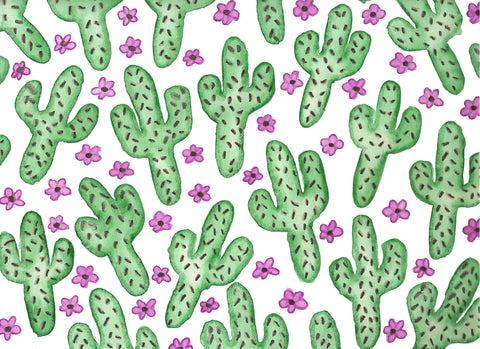 Cactus Flowers Watercolor Painting