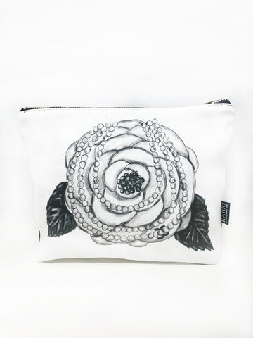 Lipstick White Glitter Large Cosmetic Bag – Kahri by KahriAnne Kerr