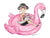 Flamingo Float Glitter Watercolor Painting