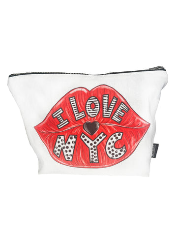 I Love NYC Lips T Bottom Cosmetic Bag