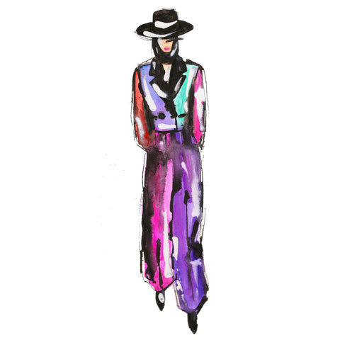 Marc Suit Girl Watercolor Painting