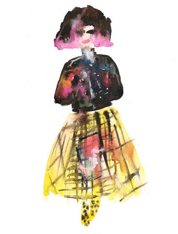 MTV Girl Watercolor Painting
