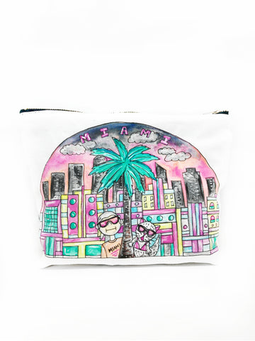 Miami Sunset T Bottom Cosmetic Bag