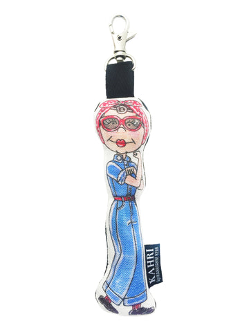 Mini Rosie the Riveter Doll Bag Charm