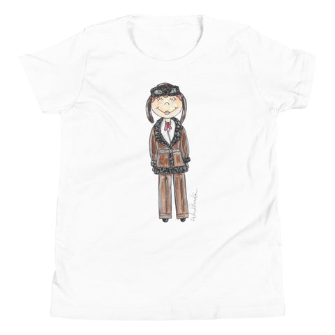 Little Amelia Earhart Youth Short Sleeve T-Shirt
