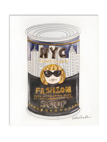 NYC Fashion Soup Glitter Art Print