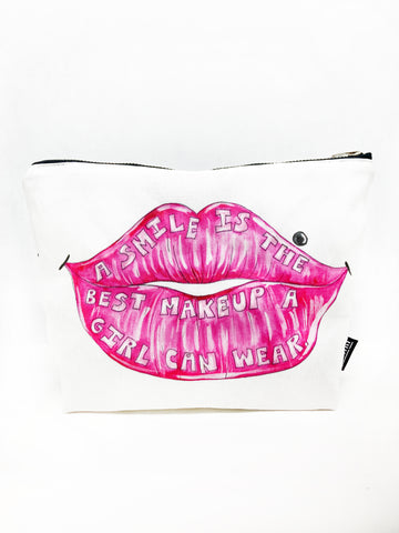 Lipstick White Glitter Large Cosmetic Bag – Kahri by KahriAnne Kerr